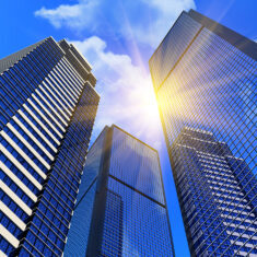 Modern business buildings