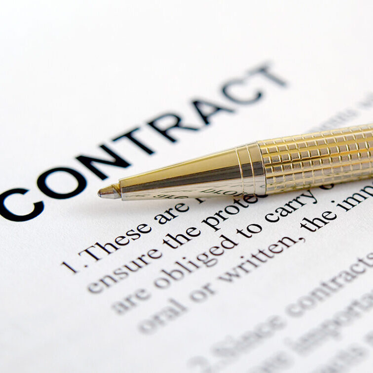 Pen on the contract papers